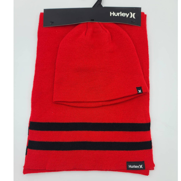 Hurley New York Beanie Winter Hat and Scarf Set Lot of 2 - Picture 3 of 4